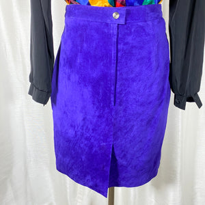 Global Identity Purple Leather Skirt - M