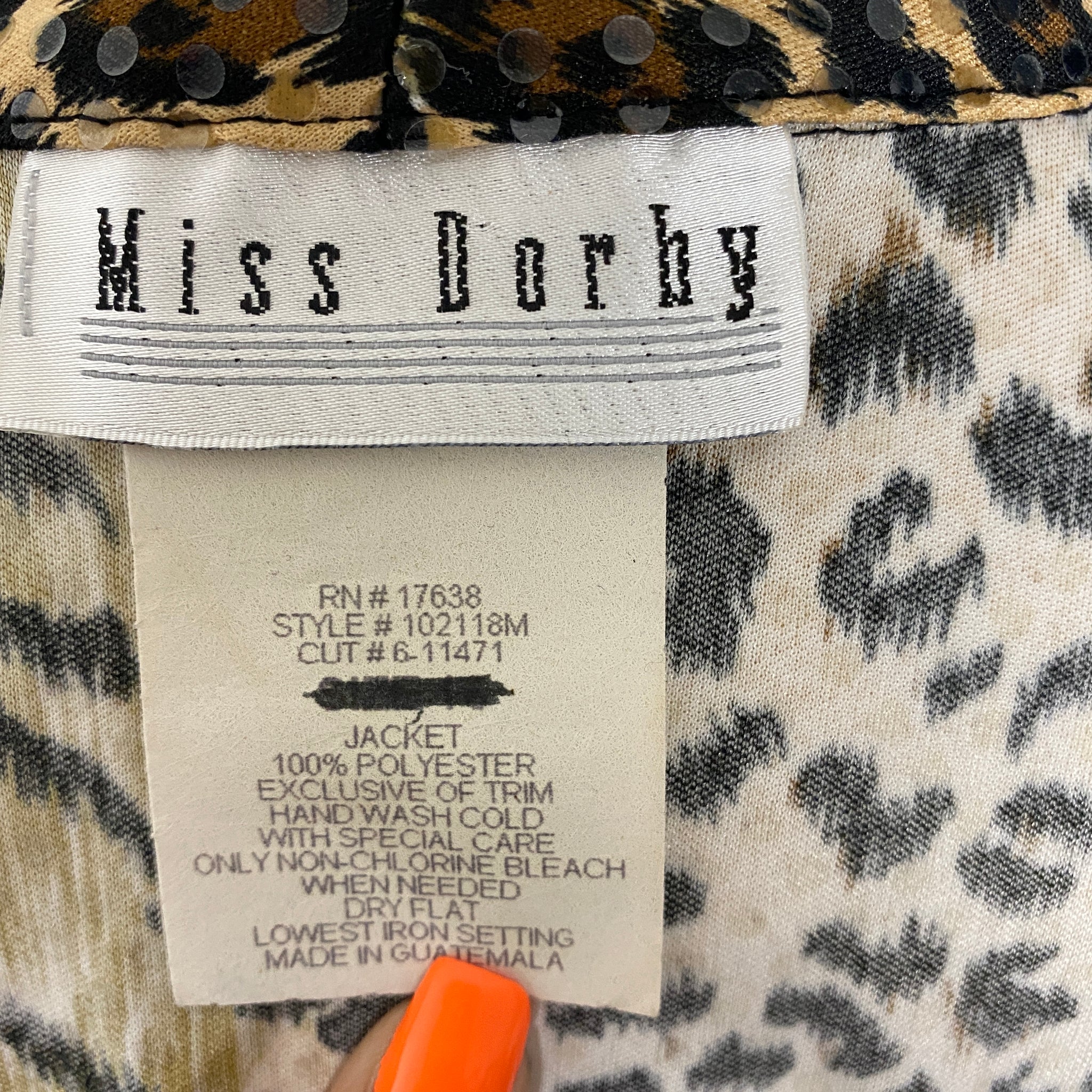 Miss Dorby Sequin Animal Print Jacket - Medium