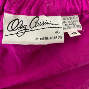 Oleg Cassini Silk Ruffle Skirt - Large