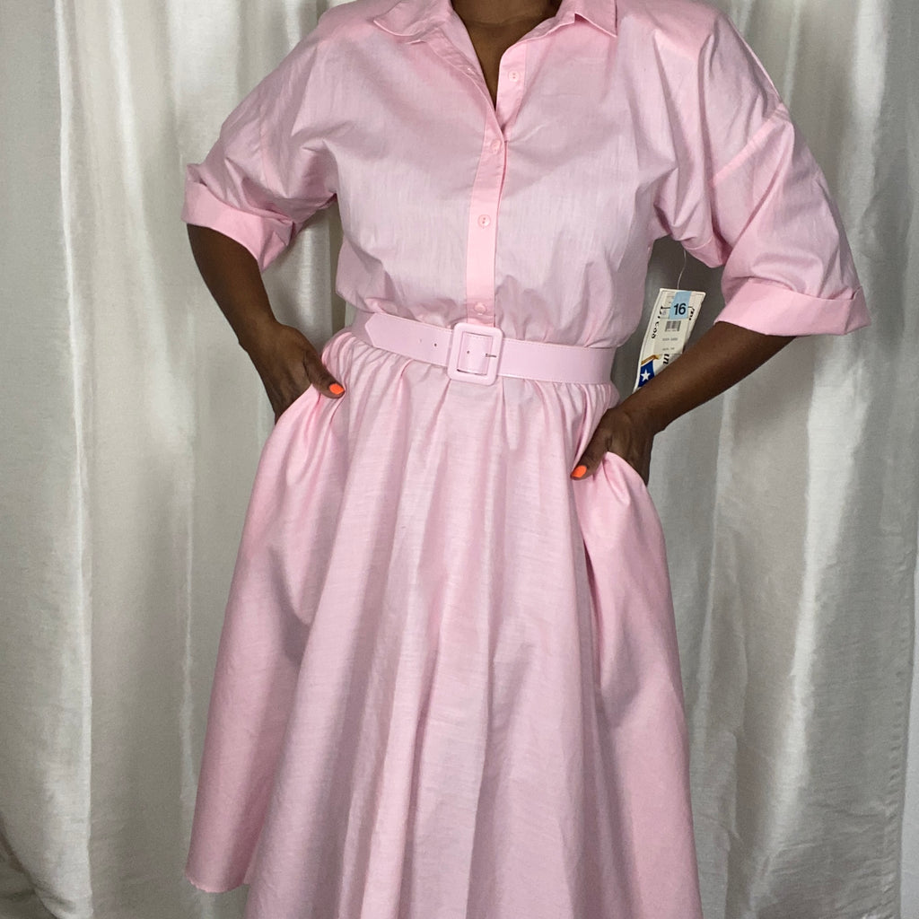BNWT Vintage American Shirtdress - light pink